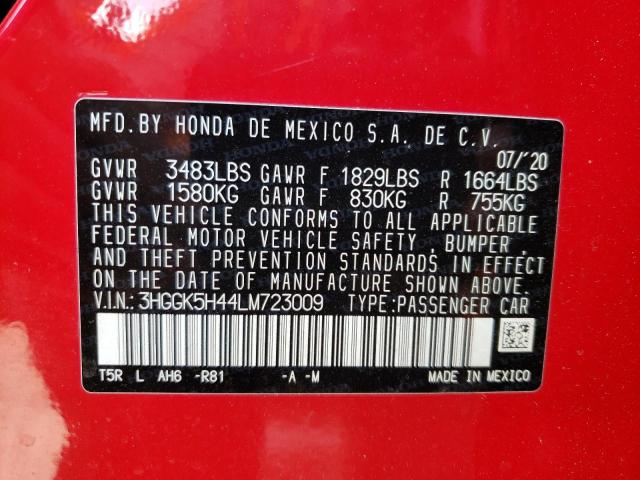 3HGGK5H44LM723009 Honda Fit Lx 2020. Фото: 9