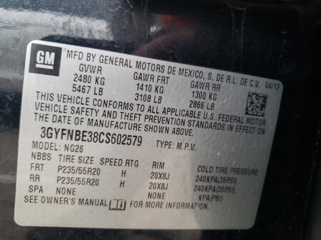 2012 CADILLAC SRX PERFOR - 3GYFNBE38CS602579