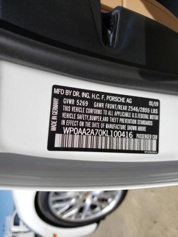 2019 PORSCHE PANAMERA B WP0AA2A70KL100416