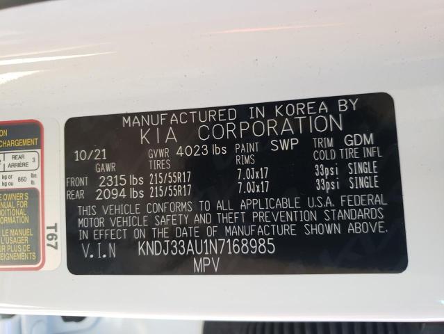 KNDJ33AU1N7168985 KIA SOUL EX