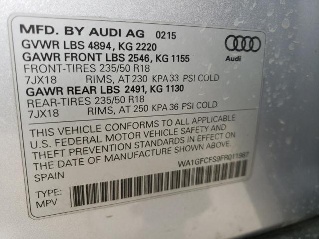 2015 AUDI Q3 PRESTIG WA1GFCFS9FR011987