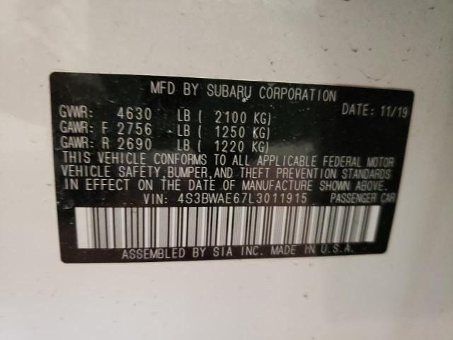 2020 SUBARU LEGACY PRE 4S3BWAE67L3011915