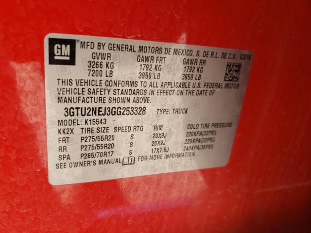 2016 GMC SIERRA K15 3GTU2NEJ3GG253328