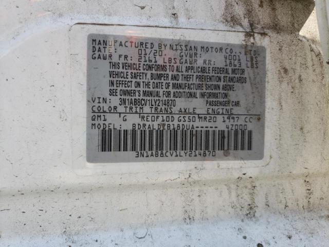2020 NISSAN SENTRA SV 3N1AB8CV1LY214870