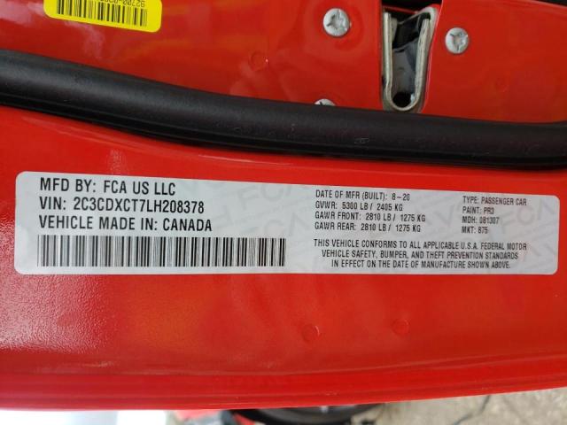 2020 DODGE CHARGER R/ 2C3CDXCT7LH208378