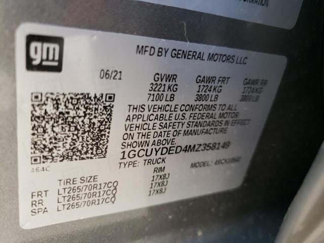 2021 CHEVROLET SILVRDO LT 1GCUYDED4MZ358149