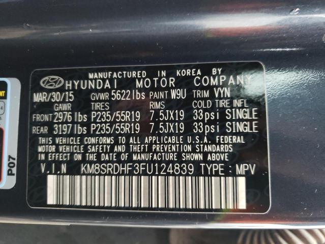 KM8SRDHF3FU124839 Hyundai Santa Fe G 2015. Фото: 9