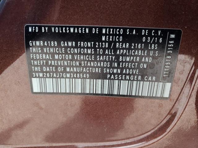 2016 VOLKSWAGEN JETTA S 3VW267AJ7GM348549