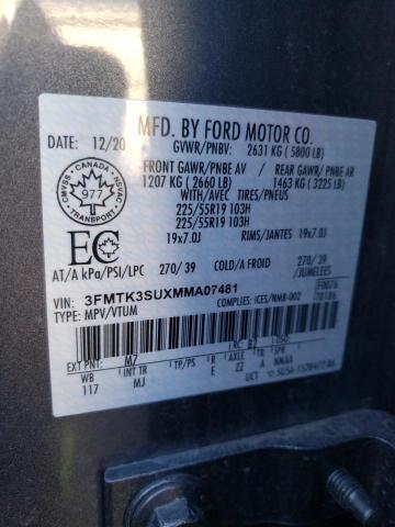 2021 FORD MUSTANG MA 3FMTK3SUXMMA07481