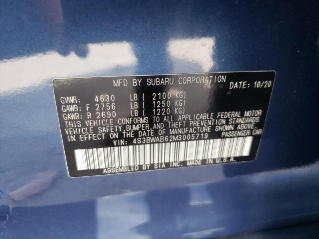 2021 SUBARU LEGACY 4S3BWAB62M3005719