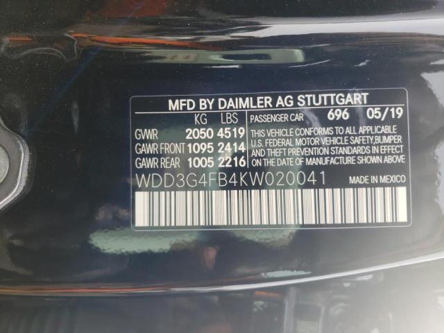 2019 MERCEDES-BENZ A 220 4MAT WDD3G4FB4KW020041