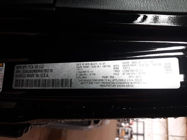 2021 JEEP WRANGLER U 1C4HJXDM6MW756716