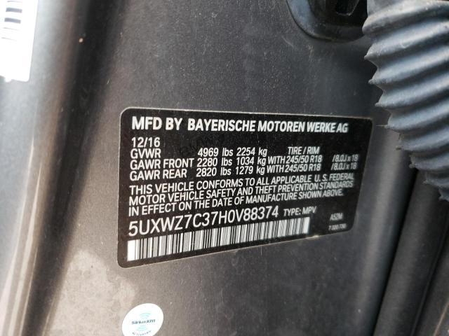 2017 BMW X3 SDRIVE2 5UXWZ7C37H0V88374