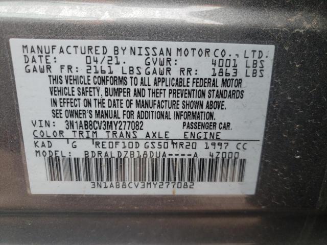 2021 NISSAN SENTRA SV 3N1AB8CV3MY277082