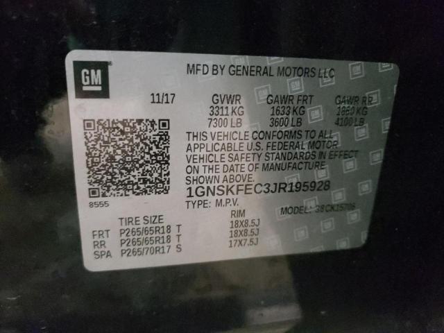 2018 CHEVROLET TAHOE SPEC 1GNSKFEC3JR195928