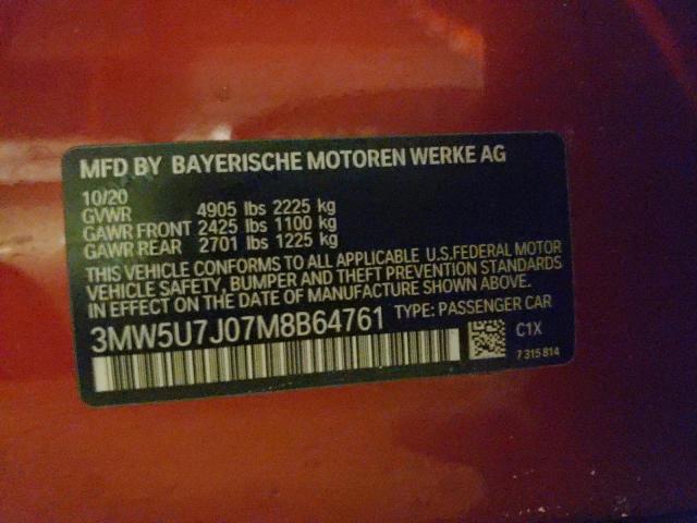 2021 BMW M340I 3MW5U7J07M8B64761