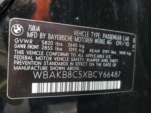 WBAKB8C5XBCY66487 Bmw 750 Li 2011. Фото: 9