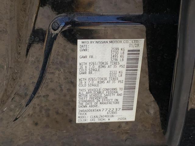 2019 NISSAN FRONTIER S - 1N6AD0ER5KN772237