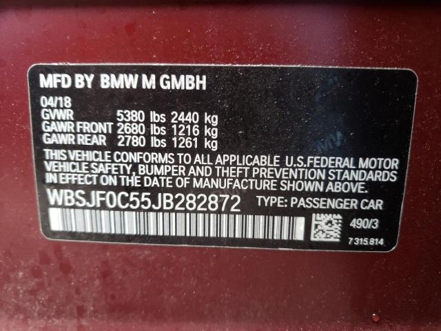 2018 BMW M5 WBSJF0C55JB282872