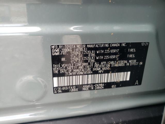 2022 TOYOTA RAV4 XLE 2T3W1RFV6NW185964