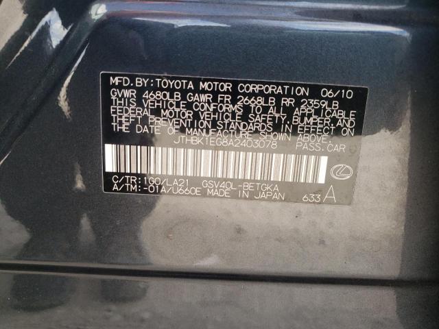 JTHBK1EG8A2403078 Lexus Es 350 2010. Фото: 9