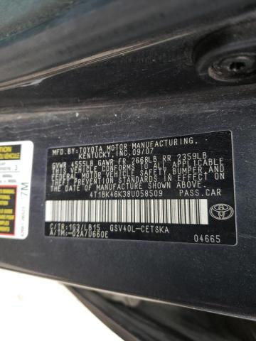4T1BK46K38U058509 Toyota Camry Le 2008. Фото: 9