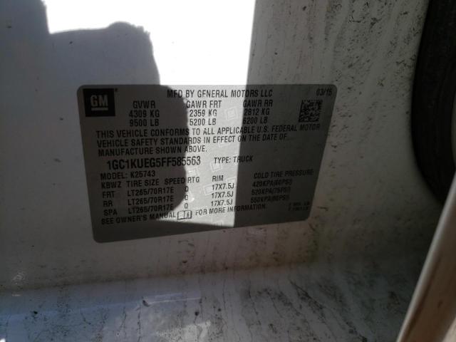 2015 CHEVROLET SILVRDO LT 1GC1KUEG5FF585563