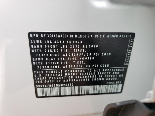 2022 VOLKSWAGEN TAOS SE 3VVTX7B25NM025482