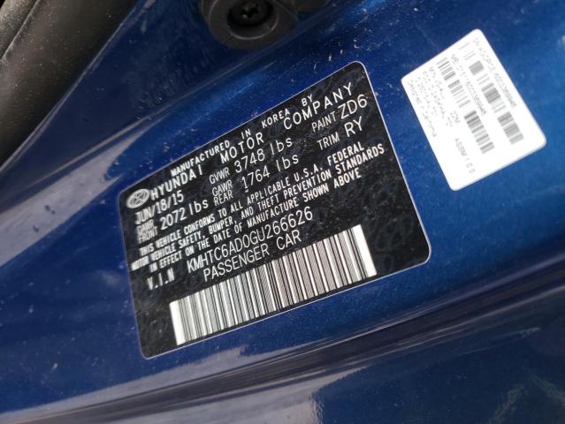 KMHTC6AD0GU266626 Hyundai Veloster 2016. Фото: 9
