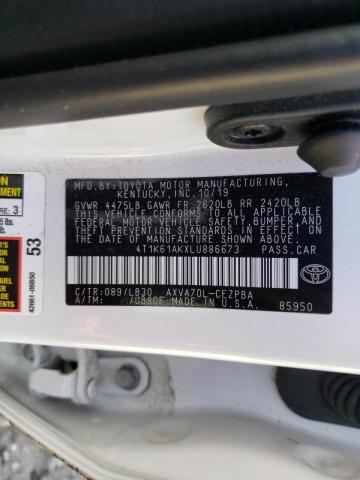 2020 TOYOTA CAMRY XSE 4T1K61AKXLU886673