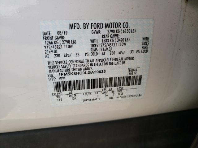 2020 FORD EXPLORER P 1FM5K8HC0LGA59036