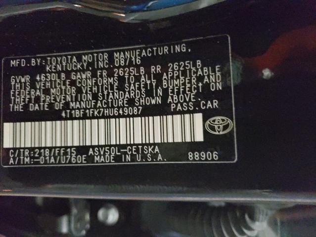 2017 TOYOTA UK 4T1BF1FK7HU649087
