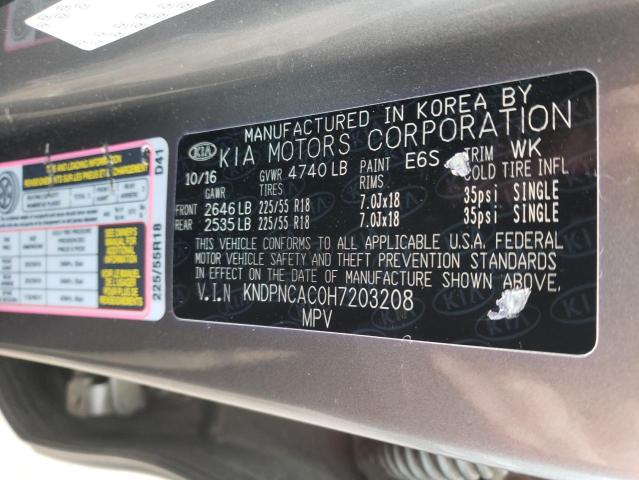 2017 KIA SPORTAGE E KNDPNCAC0H7203208