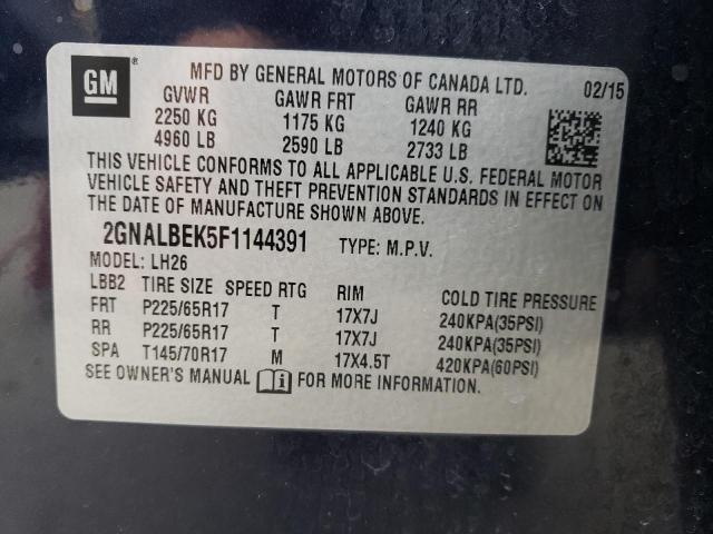 2GNALBEK5F1144391 | 2015 CHEVROLET EQUINOX LT