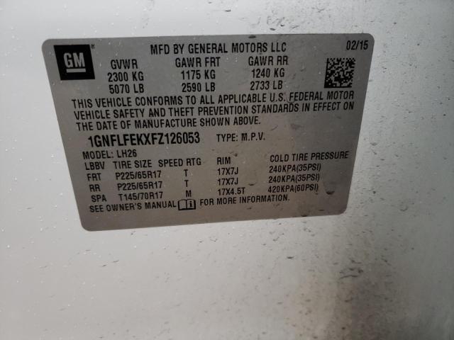 2015 CHEVROLET EQUINOX LT - 1GNFLFEKXFZ126053