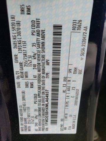 2021 FORD BRONCO BAS 1FMDE5BHXMLA64937