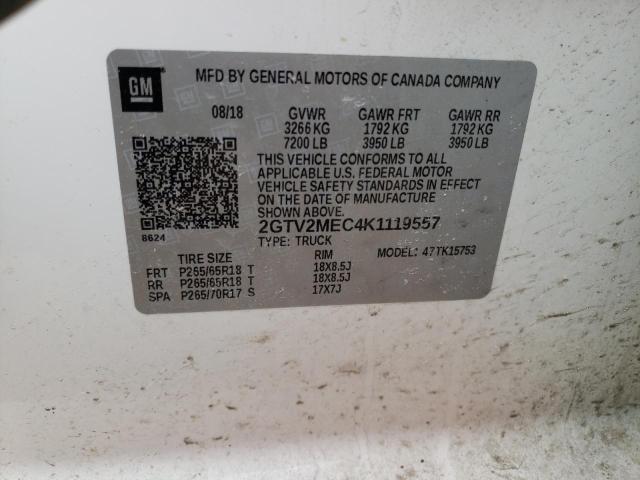 2019 GMC SIERRA LIM 2GTV2MEC4K1119557