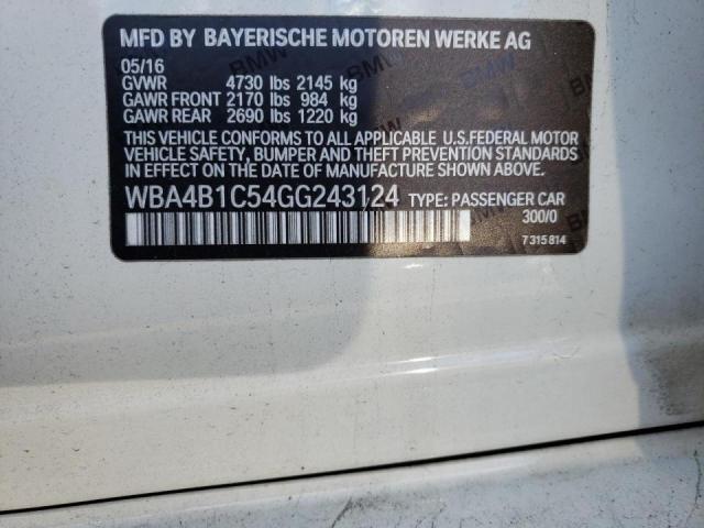 2016 BMW 435 I GRAN WBA4B1C54GG243124