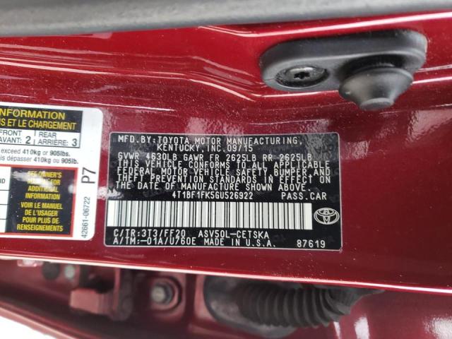 2016 TOYOTA CAMRY LE/X 4T1BF1FK5GU526922