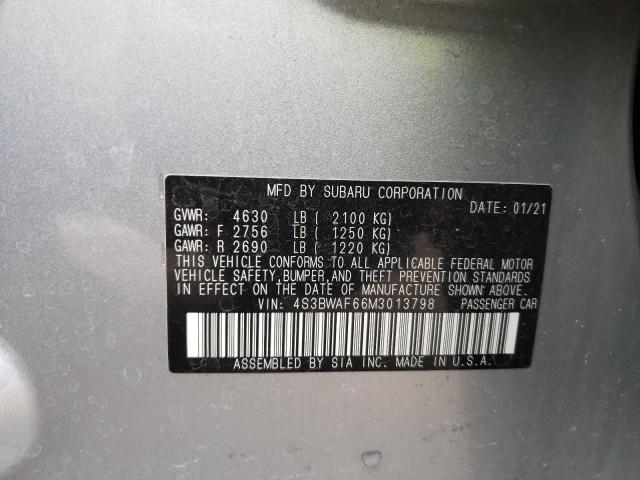 2021 SUBARU LEGACY PRE 4S3BWAF66M3013798