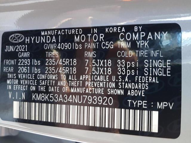 2022 HYUNDAI KONA LIMIT KM8K53A34NU793920