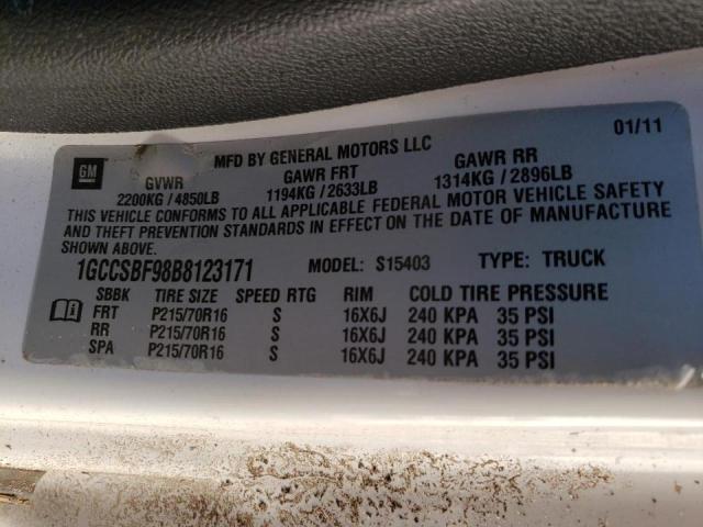2011 CHEVROLET COLORADO - 1GCCSBF98B8123171
