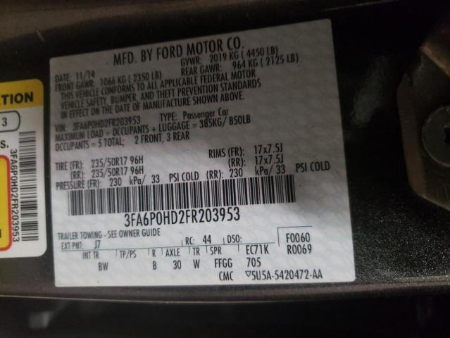 2015 FORD FUSION SE 3FA6P0HD2FR203953