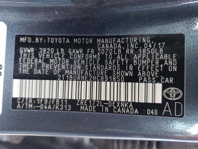 2017 TOYOTA COROLLA L 2T1BURHE2HC891850