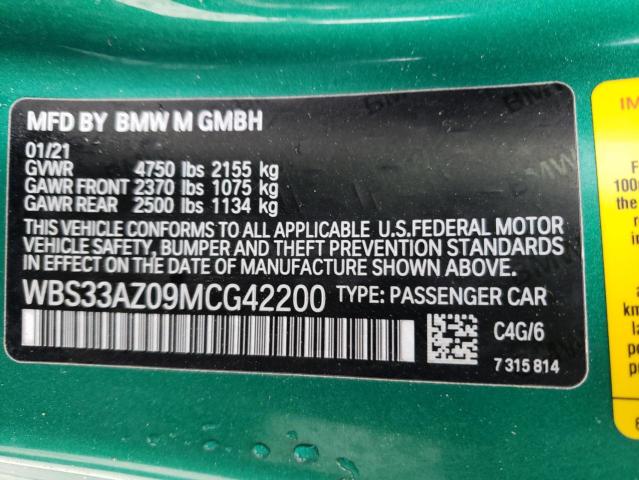 2021 BMW M4 COMPETI WBS33AZ09MCG42200