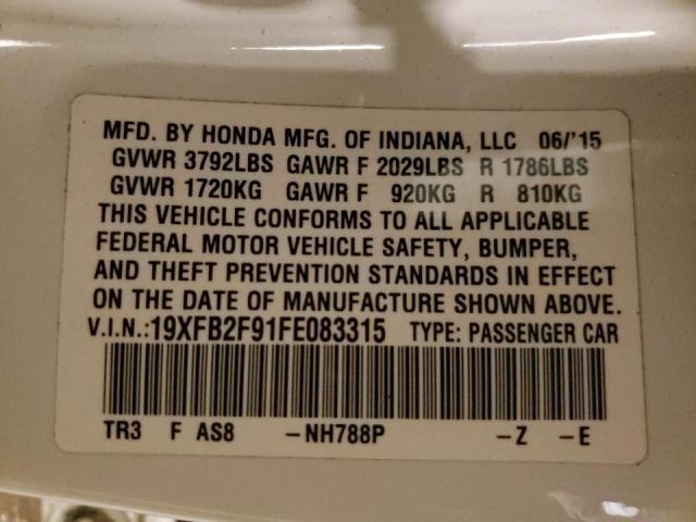 2015 HONDA CIVIC EXL - 19XFB2F91FE083315