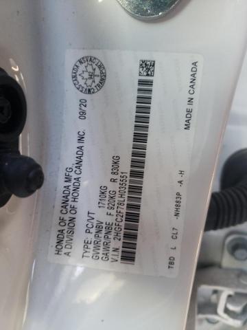 2020 HONDA CIVIC EX 2HGFC2F78LH035551