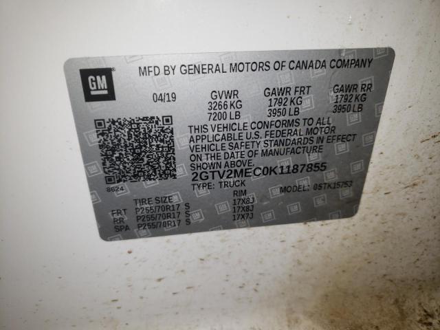 2019 GMC SIERRA LIM 2GTV2MEC0K1187855