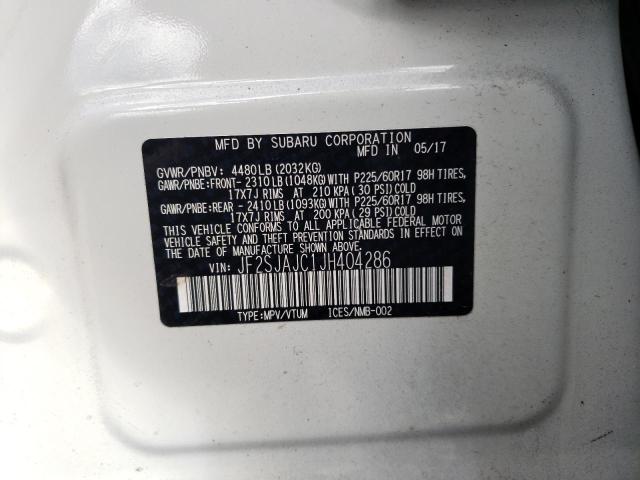 2018 SUBARU FORESTER JF2SJAJC1JH404286