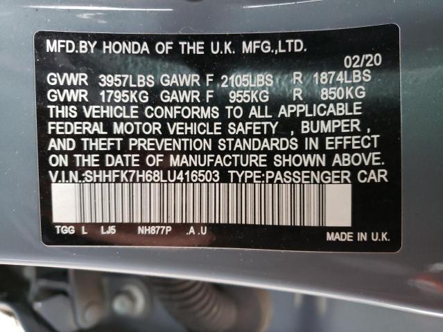 SHHFK7H68LU416503 Honda Civic Ex 2020. Фото: 9